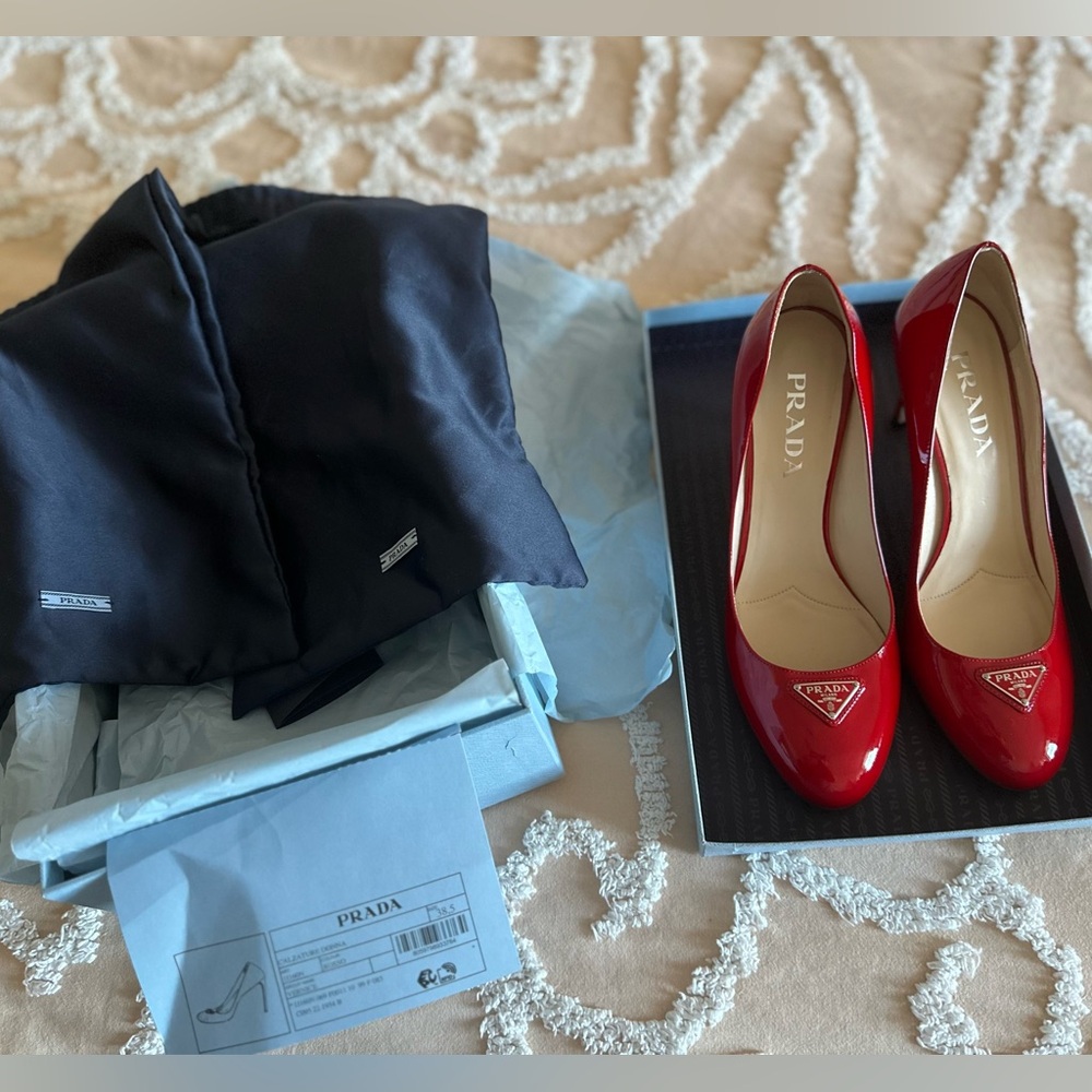 Prada Women's Red Patent Leather Flats
